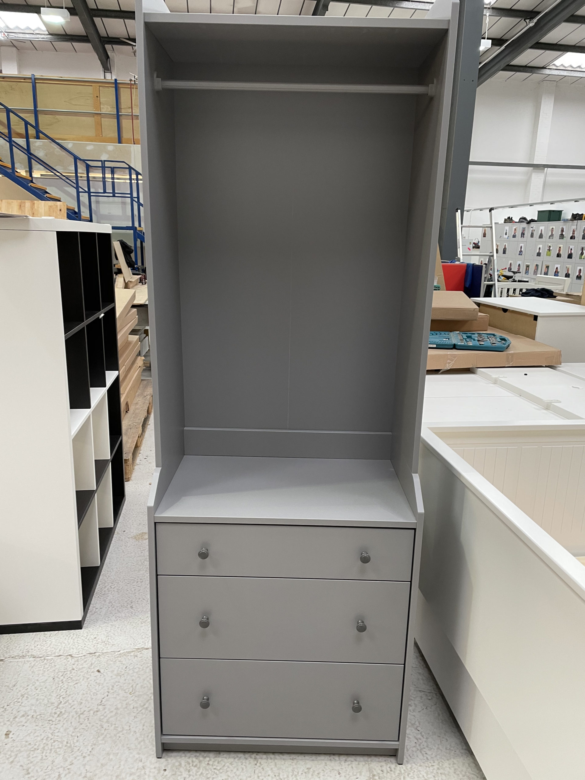 NEW - OPEN WARDROBE WITH 3 DRAWERS