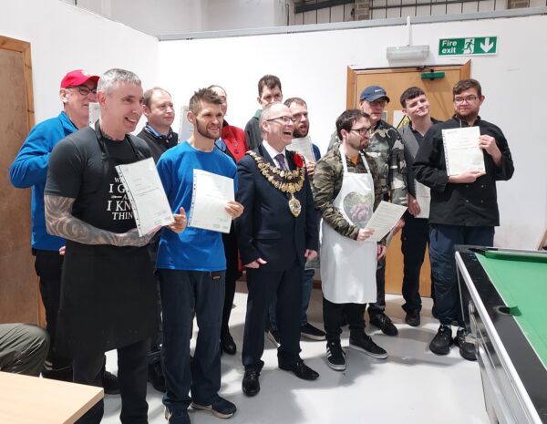 Supported volunteers presented with Certificates of Achievement by Newbury Mayor